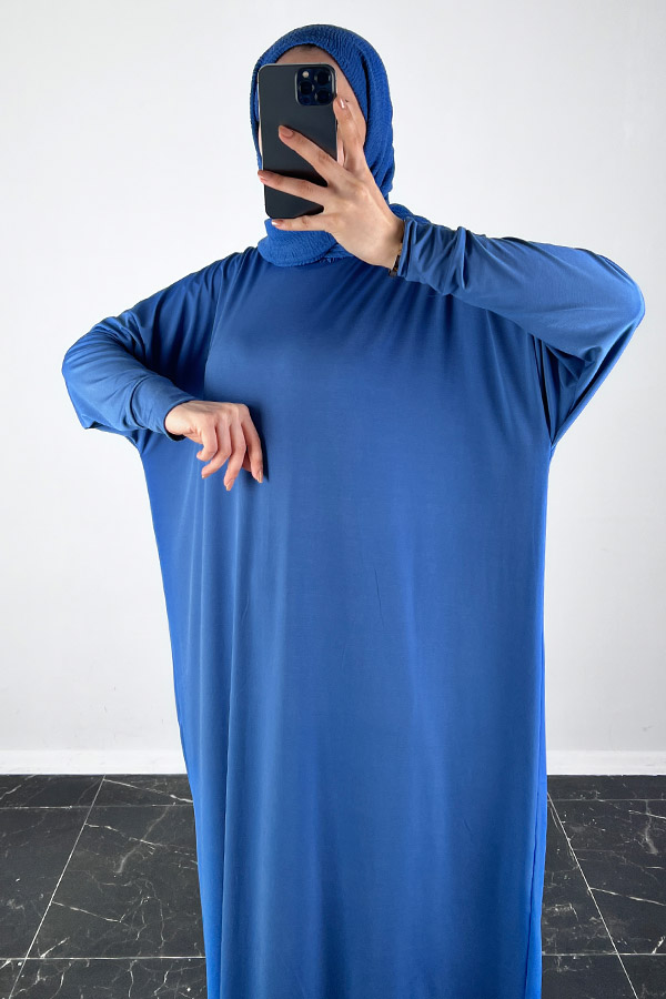 Yarasa Kol Elbise - İndigo