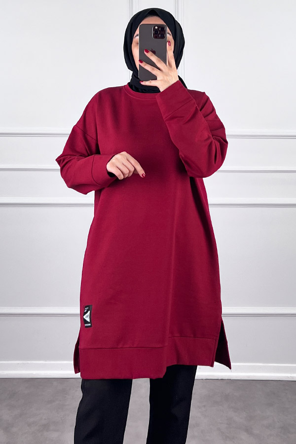 Arma Detaylı Tunik - Bordo