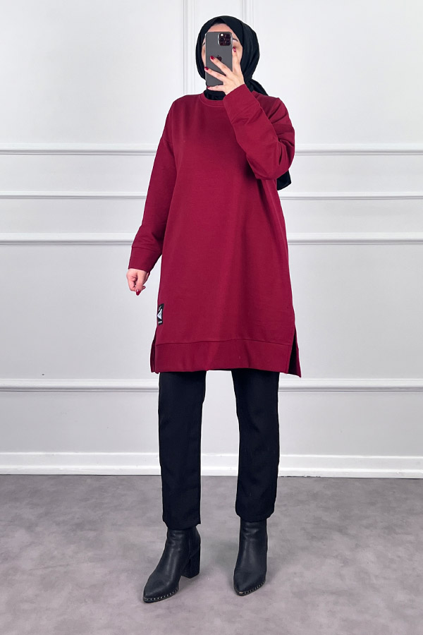 Arma Detaylı Tunik - Bordo