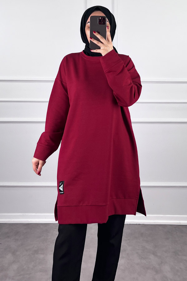Arma Detaylı Tunik - Bordo