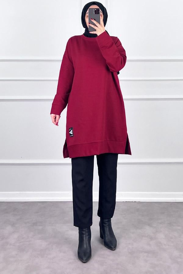 Arma Detaylı Tunik - Bordo