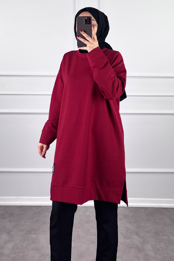 Arma Detaylı Tunik - Bordo