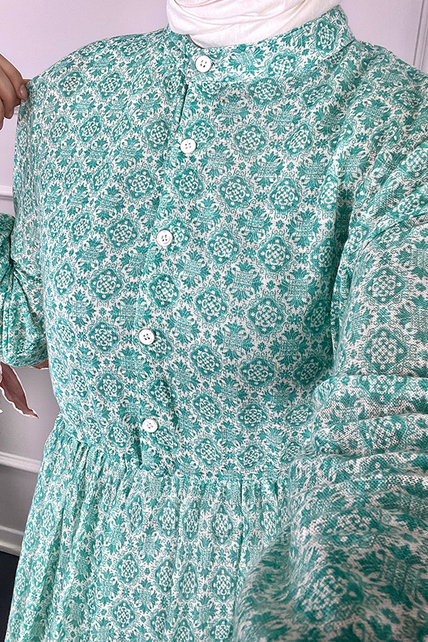 Astarlı Penye Elbise - Su Yeşili Astarlı Penye Elbise - Su Yeşili