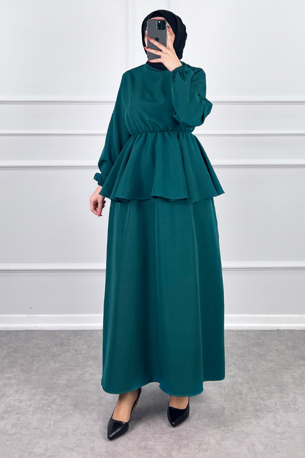 Beli Lastikli Etekli Takım - Zümrüt Yeşili