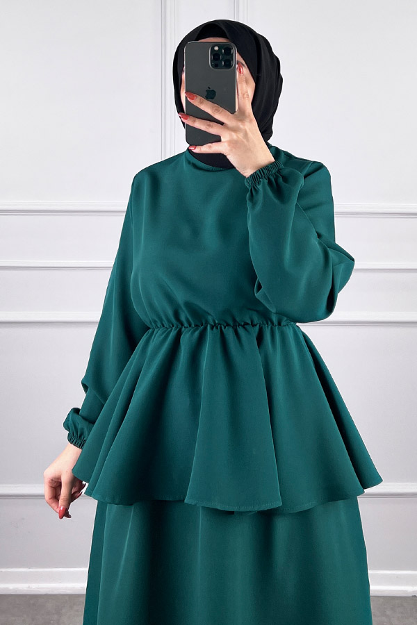 Beli Lastikli Etekli Takım - Zümrüt Yeşili