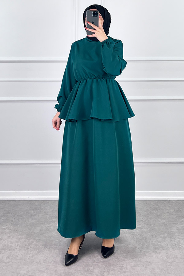 Beli Lastikli Etekli Takım - Zümrüt Yeşili