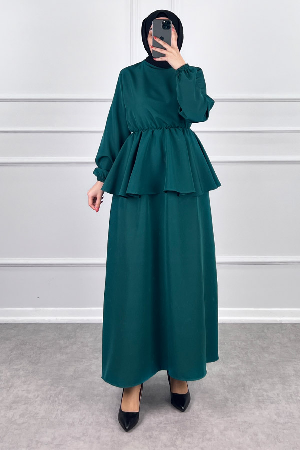 Beli Lastikli Etekli Takım - Zümrüt Yeşili