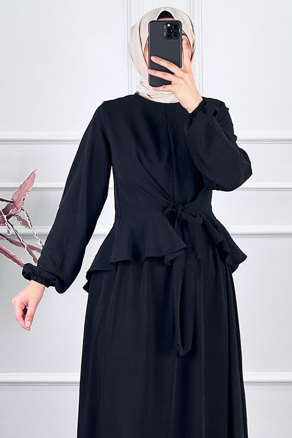 Çapraz Bağlamalı Etekli Takım - Siyah Çapraz Bağlamalı Etekli Takım - Siyah