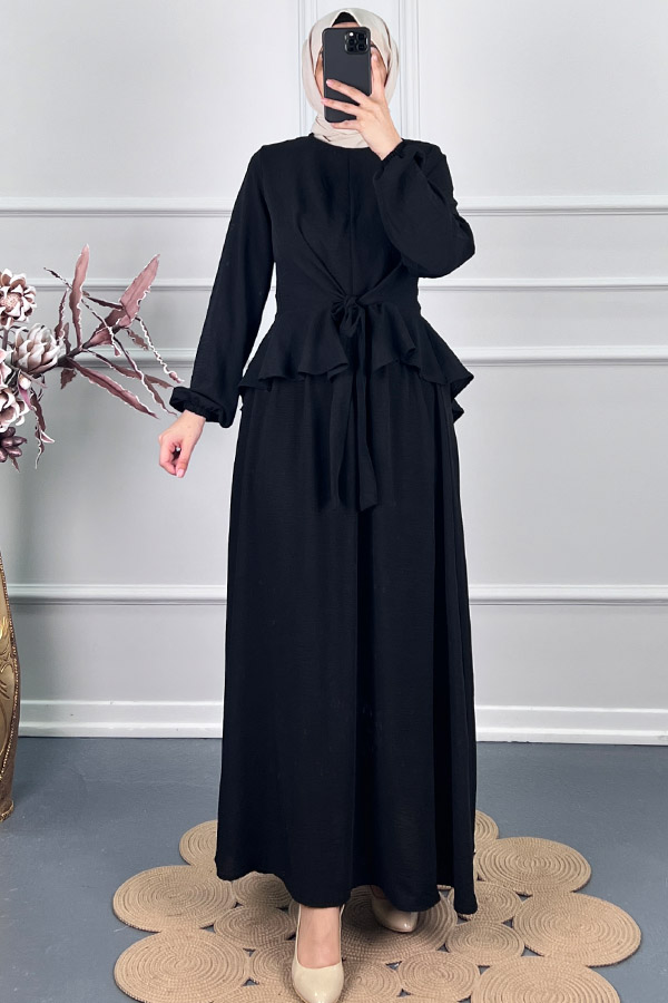 Çapraz Bağlamalı Etekli Takım - Siyah Çapraz Bağlamalı Etekli Takım - Siyah