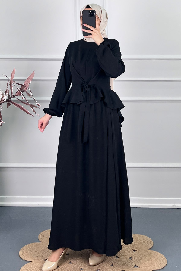 Çapraz Bağlamalı Etekli Takım - Siyah Çapraz Bağlamalı Etekli Takım - Siyah