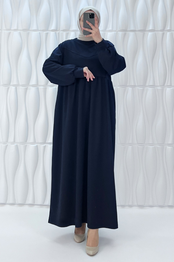Cepli İki İplik Elbise - Lacivert Cepli İki İplik Elbise - Lacivert