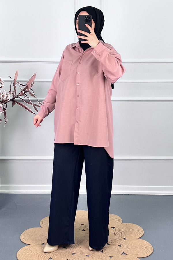 Cepli Salaş Gömlek - Pembe