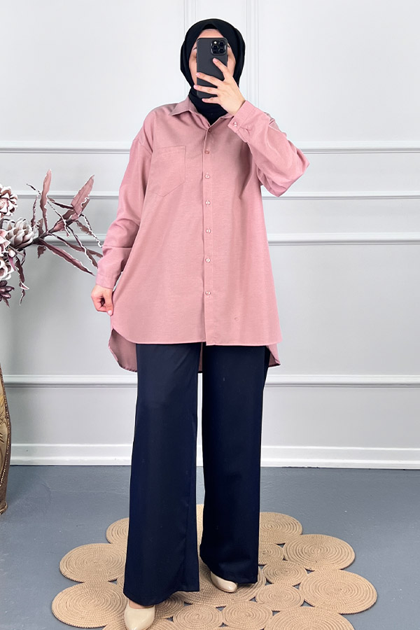 Cepli Salaş Gömlek - Pembe