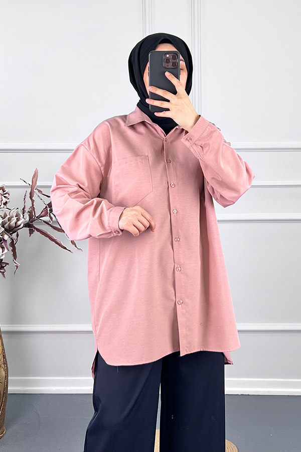 Cepli Salaş Gömlek - Pembe