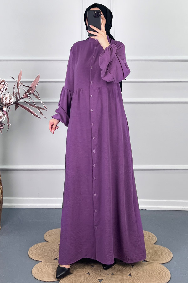 Cepli Tesettür Ferace - Mor