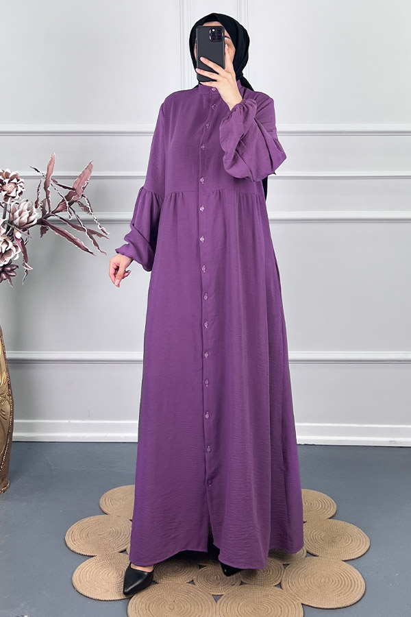 Cepli Tesettür Ferace - Mor