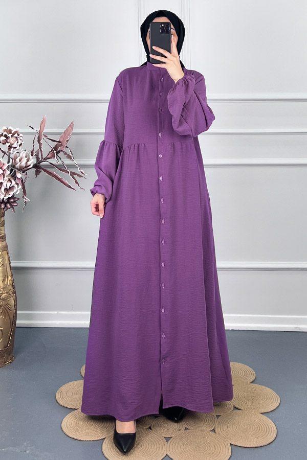 Cepli Tesettür Ferace - Mor