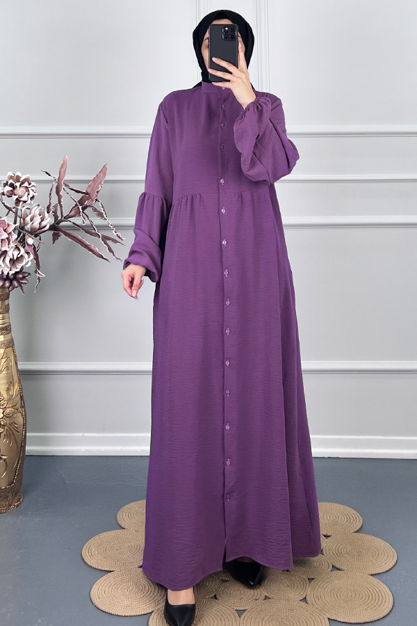 Cepli Tesettür Ferace - Mor