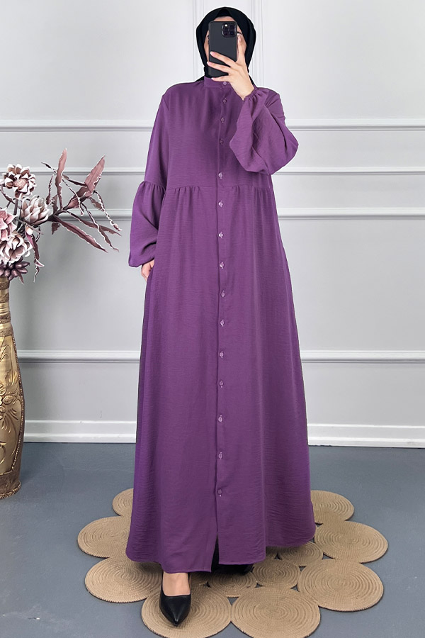 Cepli Tesettür Ferace - Mor