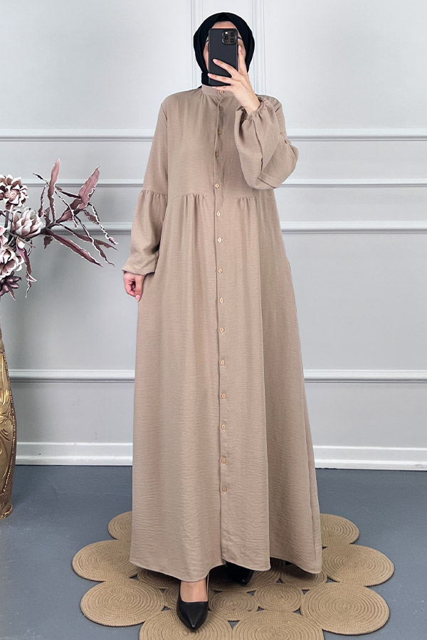 Cepli Tesettür Ferace - Taş