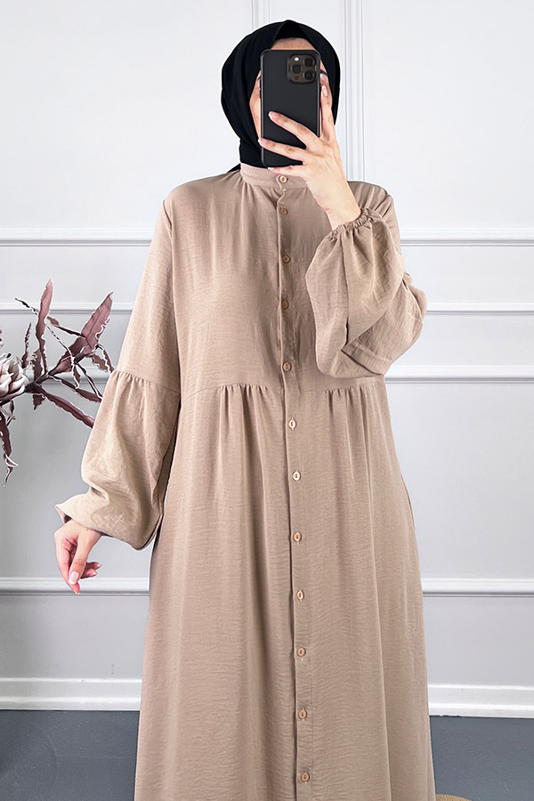 Cepli Tesettür Ferace - Taş