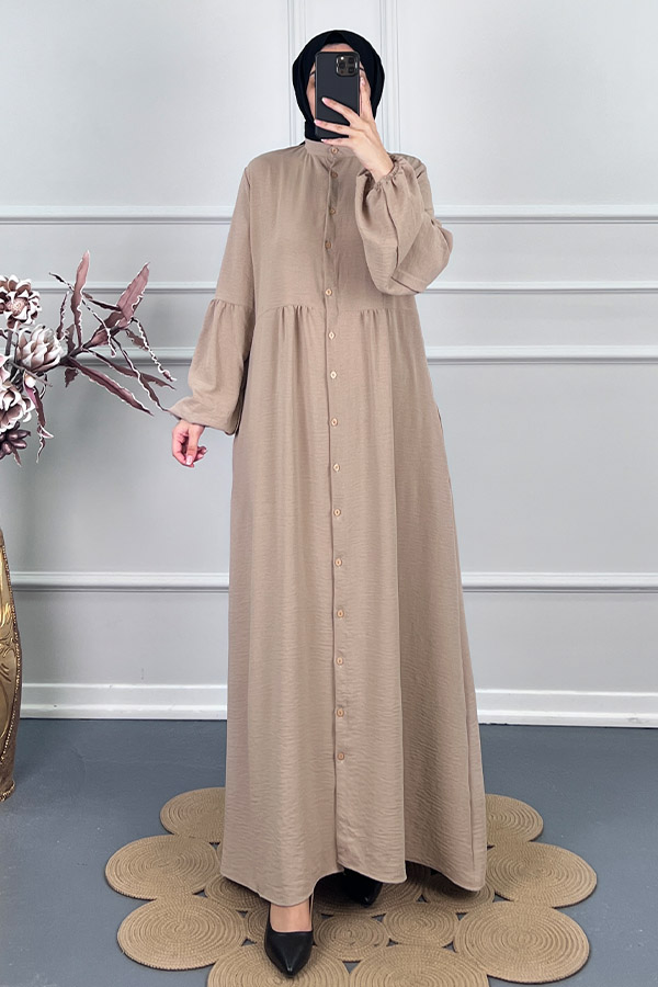 Cepli Tesettür Ferace - Taş