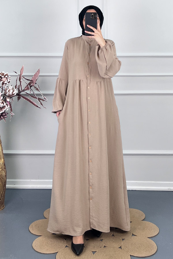 Cepli Tesettür Ferace - Taş