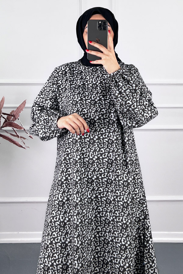 Çıtır Desenli Uzun Tunik - Siyah Çıtır Desenli Uzun Tunik - Siyah