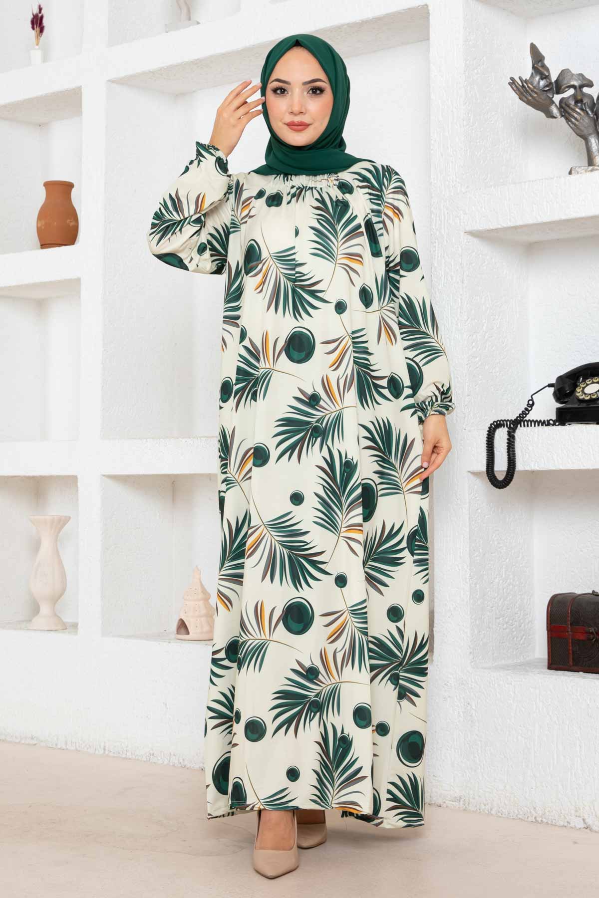 Damla Desen Ferace Elbise - Taş