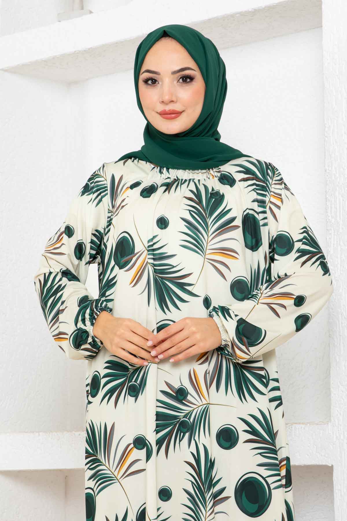 Damla Desen Ferace Elbise - Taş