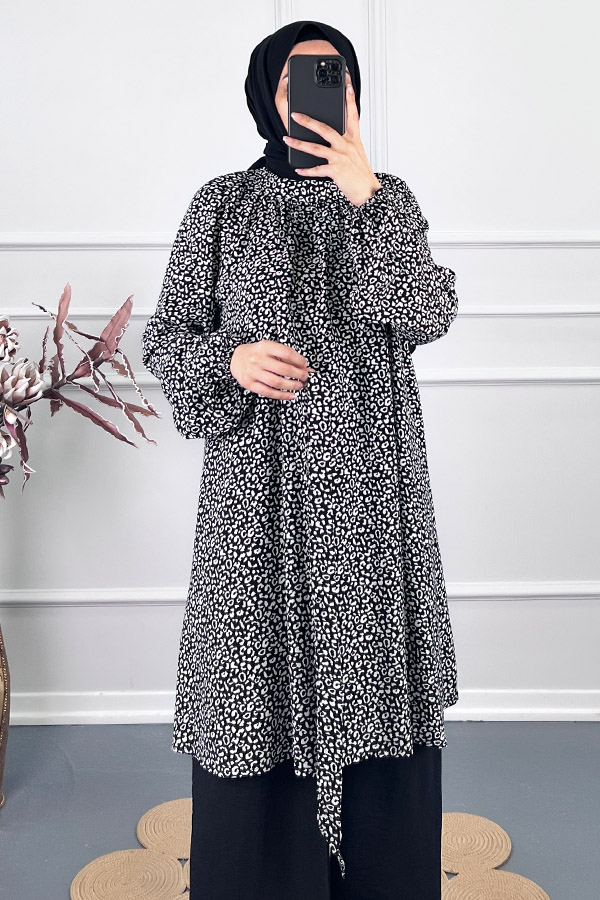 Desenli İkili Takım - Siyah