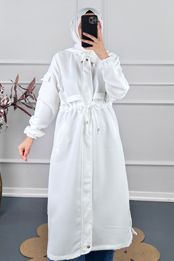 Double Kumaş Kap - Beyaz