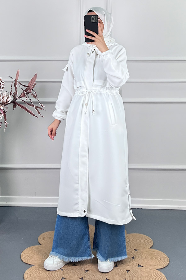 Double Kumaş Kap - Beyaz