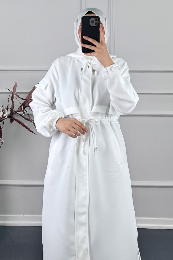 Double Kumaş Kap - Beyaz