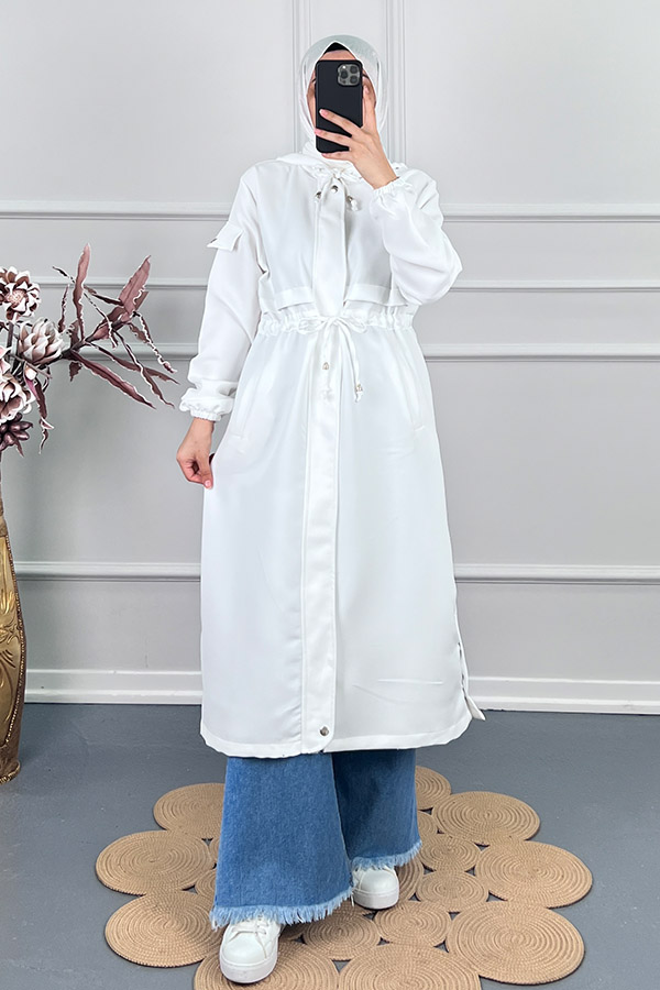 Double Kumaş Kap - Beyaz