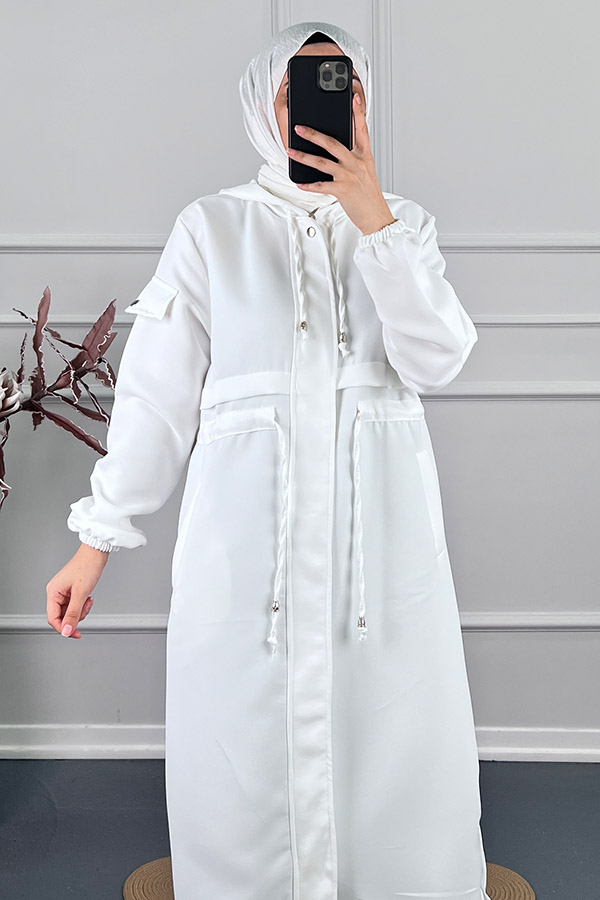 Double Kumaş Kap - Beyaz