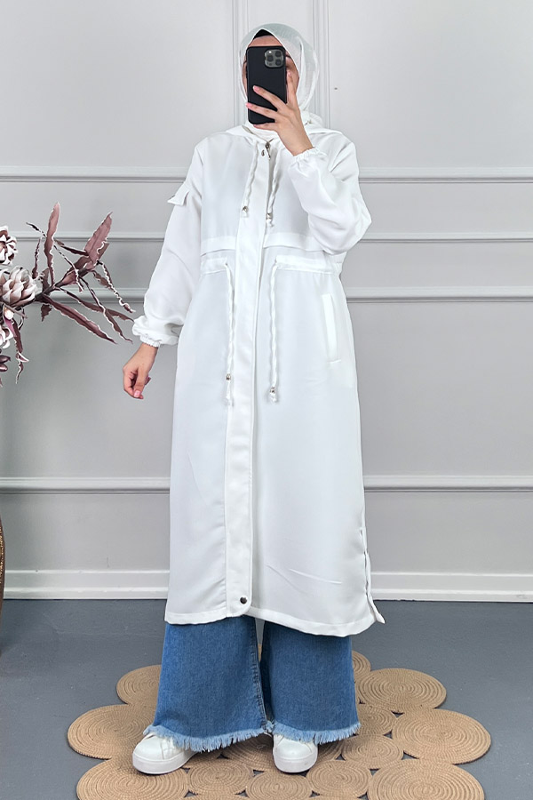 Double Kumaş Kap - Beyaz