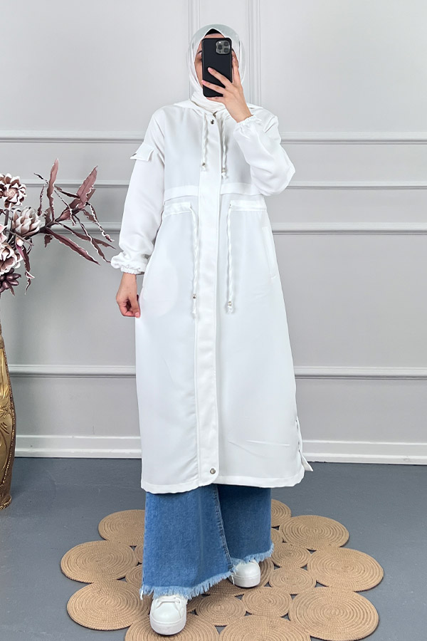 Double Kumaş Kap - Beyaz