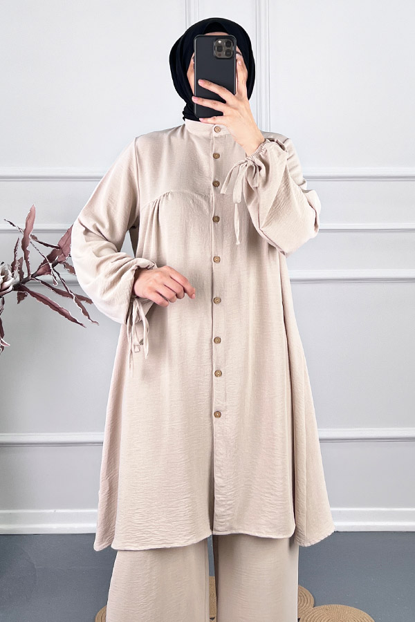 Düğmeli İkili Takim - Taş