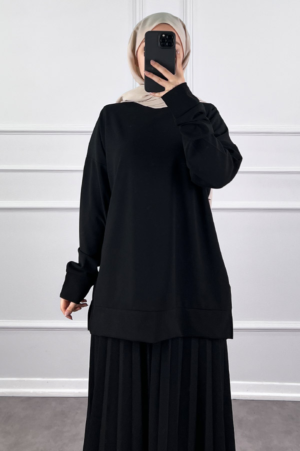 Eteği Piliseli İkili Takım - Siyah