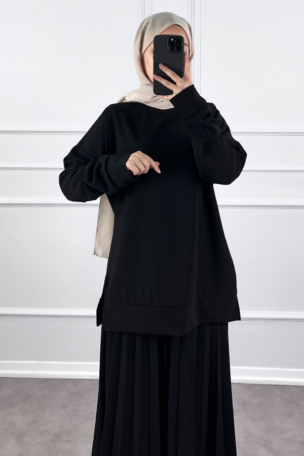 Eteği Piliseli İkili Takım - Siyah