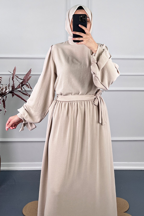 Tesettür Etekli Takım - Taş Tesettür Etekli Takım - Taş