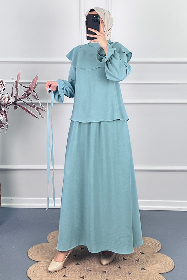 Etekli Tesettür Takım - Mint Etekli Tesettür Takım - Mint