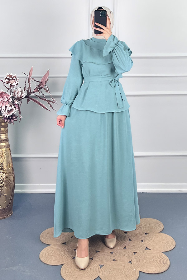 Etekli Tesettür Takım - Mint Etekli Tesettür Takım - Mint