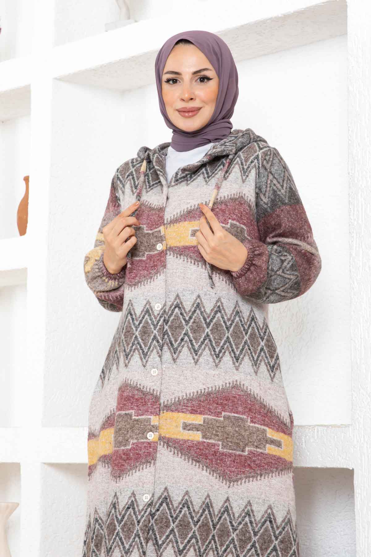 Etnik Desen Kaşe Kap - Taş
