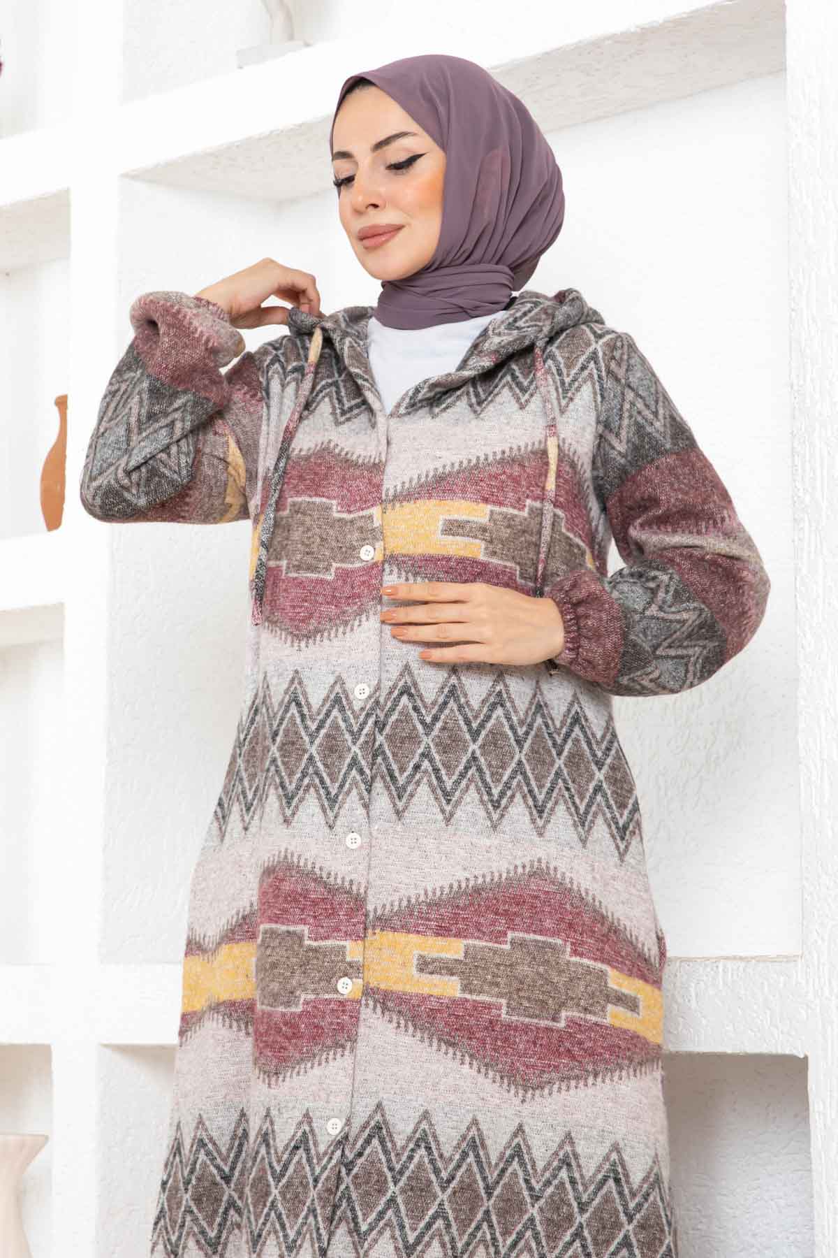 Etnik Desen Kaşe Kap - Taş
