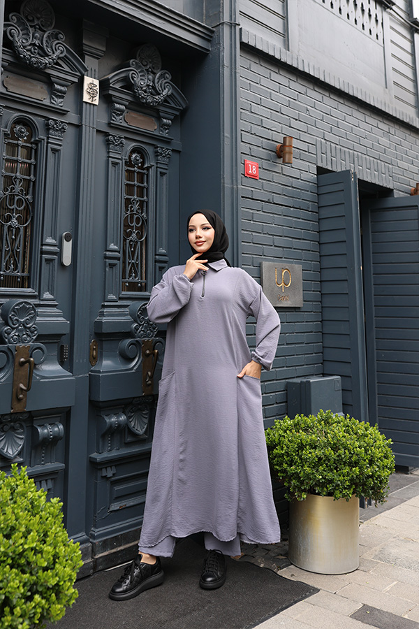 Fermuarlı Takım - Gri