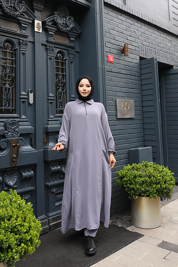 Fermuarlı Takım - Gri