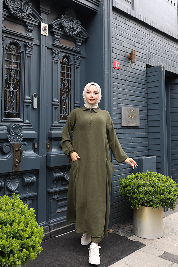 Fermuarlı Takım - Haki Fermuarlı Takım - Haki