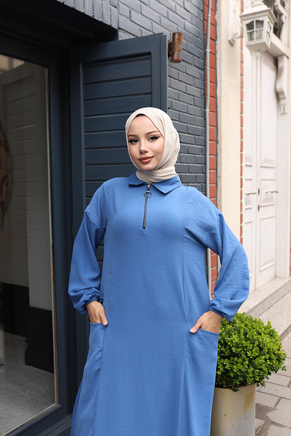 Fermuarlı Takım - İndigo